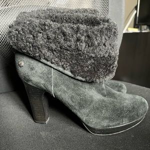 Ugg booties with 3 in heel.